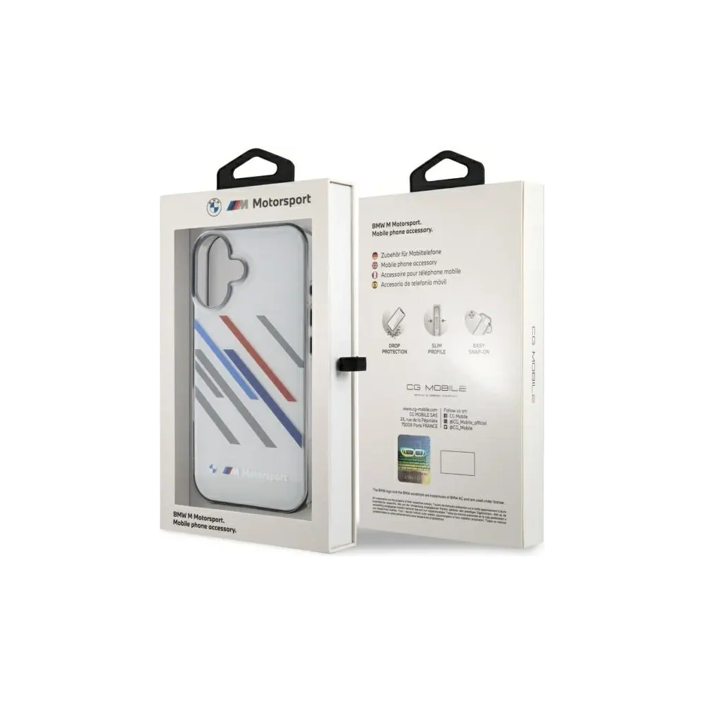 Etui BMW BMHCP16M23HTRAG Apple iPhone 16 Plus hardcase Motorsport IML Random Stripes szary/grey