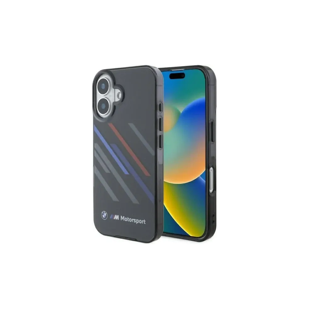 Etui BMW BMHCP16M23HTRAK Apple iPhone 16 Plus hardcase Motorsport IML Random Stripes czarny/black