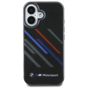 Kup BMW BMHCP16M23HTRAK Apple iPhone 16 Plus husă dură Motorsport IML Dungi aleatorii negru - BMW748 - {ean13} - Sklep Home Screen