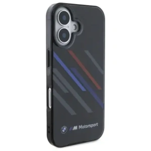 Kup BMW BMHCP16M23HTRAK Apple iPhone 16 Plus husă dură Motorsport IML Dungi aleatorii negru - BMW748 - {ean13} - Sklep Home Screen