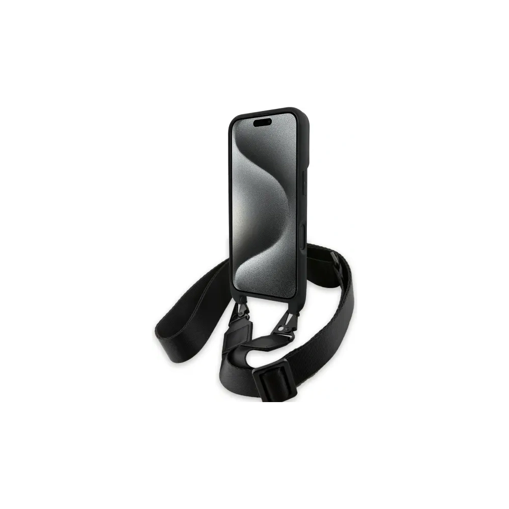 Etui BMW BMHCP16M23PSCCK Apple iPhone 16 Plus hardcase M Edition Carbon Stripe & Strap czarny/black