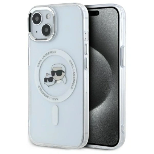 Kup Karl Lagerfeld KLHMP15SHLSKCH Apple iPhone 15 Hardcase IML Metall Karl&Choupette Kopf MagSafe weiß - KLD21831 - {ean13} - Sklep Home Screen