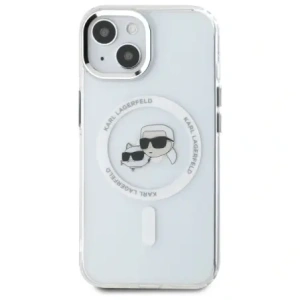 Buy Karl Lagerfeld KLHMP15SHLSKCH Apple iPhone 15 hardcase IML Metal Karl&Choupette Head MagSafe white - KLD21831 - {ean13} - Home Screen Store Europe