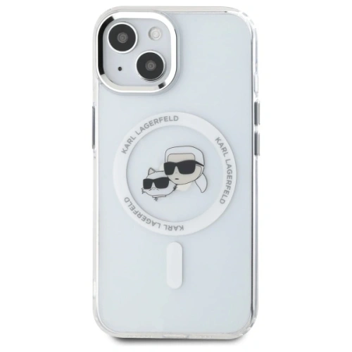 Buy Karl Lagerfeld KLHMP15SHLSKCH Apple iPhone 15 hardcase IML Metal Karl&Choupette Head MagSafe white - KLD21831 - {ean13} - Home Screen Store Europe