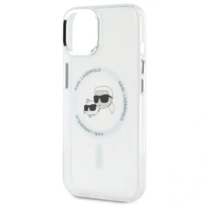 Buy Karl Lagerfeld KLHMP15SHLSKCH Apple iPhone 15 hardcase IML Metal Karl&Choupette Head MagSafe white - KLD21831 - {ean13} - Home Screen Store Europe