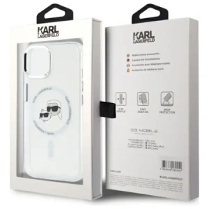 Buy Karl Lagerfeld KLHMP15SHLSKCH Apple iPhone 15 hardcase IML Metal Karl&Choupette Head MagSafe white - KLD21831 - {ean13} - Home Screen Store Europe