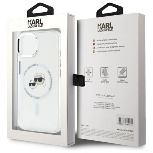 Kup Karl Lagerfeld KLHMP15SHLSKCH Apple iPhone 15 Hardcase IML Metall Karl&Choupette Kopf MagSafe weiß - KLD21831 - {ean13} - Sklep Home Screen