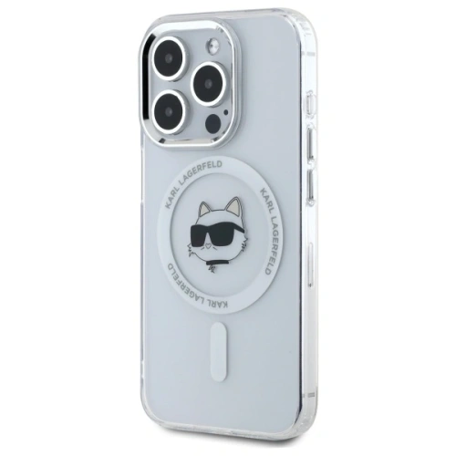 Kup Karl Lagerfeld KLHMP15XHLSCHH Apple iPhone 15 Pro Max Hartschale IML Metall Choupette Kopf MagSafe weiß - KLD21832 - {ean13} - Sklep Home Screen