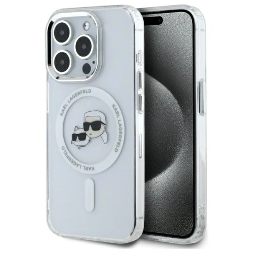 Kup Karl Lagerfeld KLHMP15XHLSKCH Apple iPhone 15 Pro Max Hardcase IML Metall Karl&Choupette Kopf MagSafe weiß - KLD21833 - {ean13} - Sklep Home Screen