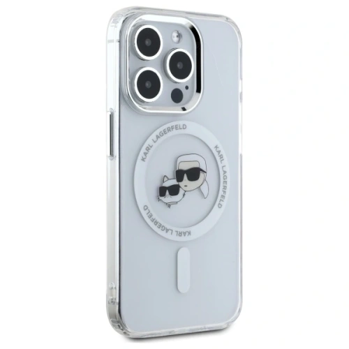 Kup Karl Lagerfeld KLHMP15XHLSKCH Apple iPhone 15 Pro Max Hardcase IML Metall Karl&Choupette Kopf MagSafe weiß - KLD21833 - {ean13} - Sklep Home Screen