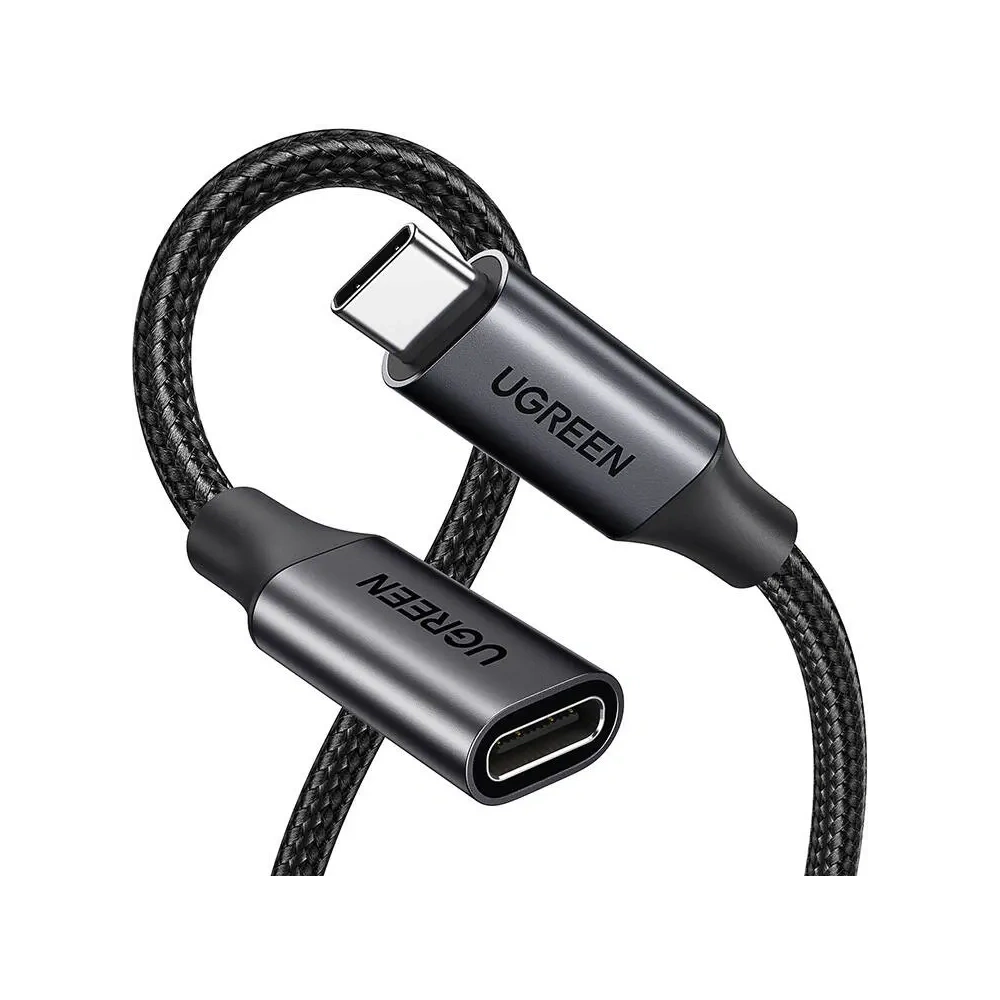 Przedłużacz USB-C 3.2 UGREEN US372 męski USB-C do żeński USB-C Gen 2 1m (czarny)