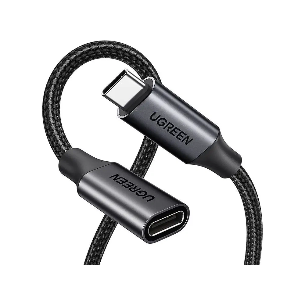 Przedłużacz USB-C 3.2 UGREEN US372 męski USB-C do żeński USB-C Gen 2 0.5m (czarny)
