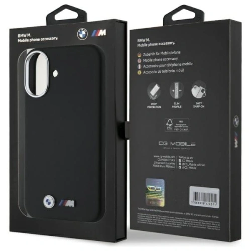 Buy BMW BMHCP16S23PMWK Apple iPhone 16 hardcase M Smooth Full Wrapped Metal black - BMW753 - {ean13} - Home Screen Store Europe