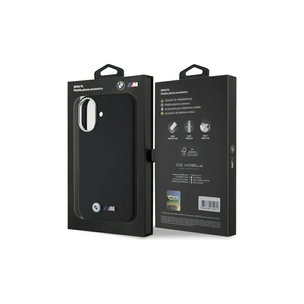 Etui BMW BMHCP16S23PMWK Apple iPhone 16 hardcase M Smooth Full Wrapped Metal czarny/black