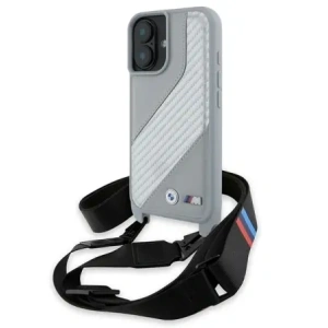 Buy BMW BMHCP16S23PSCCG Apple iPhone 16 hardcase M Edition Carbon Stripe & Strap grey - BMW754 - {ean13} - Home Screen Store Europe