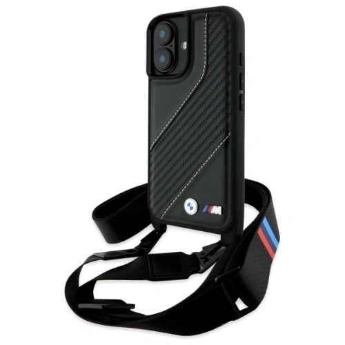 Kup BMW BMHCP16S23PSCCK Apple iPhone 16 Hardcase M Edition Carbon Stripe & Strap schwarz - BMW755 - {ean13} - Sklep Home Screen