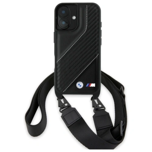 Kup Etui BMW BMHCP16S23PSCCK Apple iPhone 16 hardcase M Edition Carbon Stripe & Strap czarny/black - BMW755 - {ean13} - Sklep Home Screen