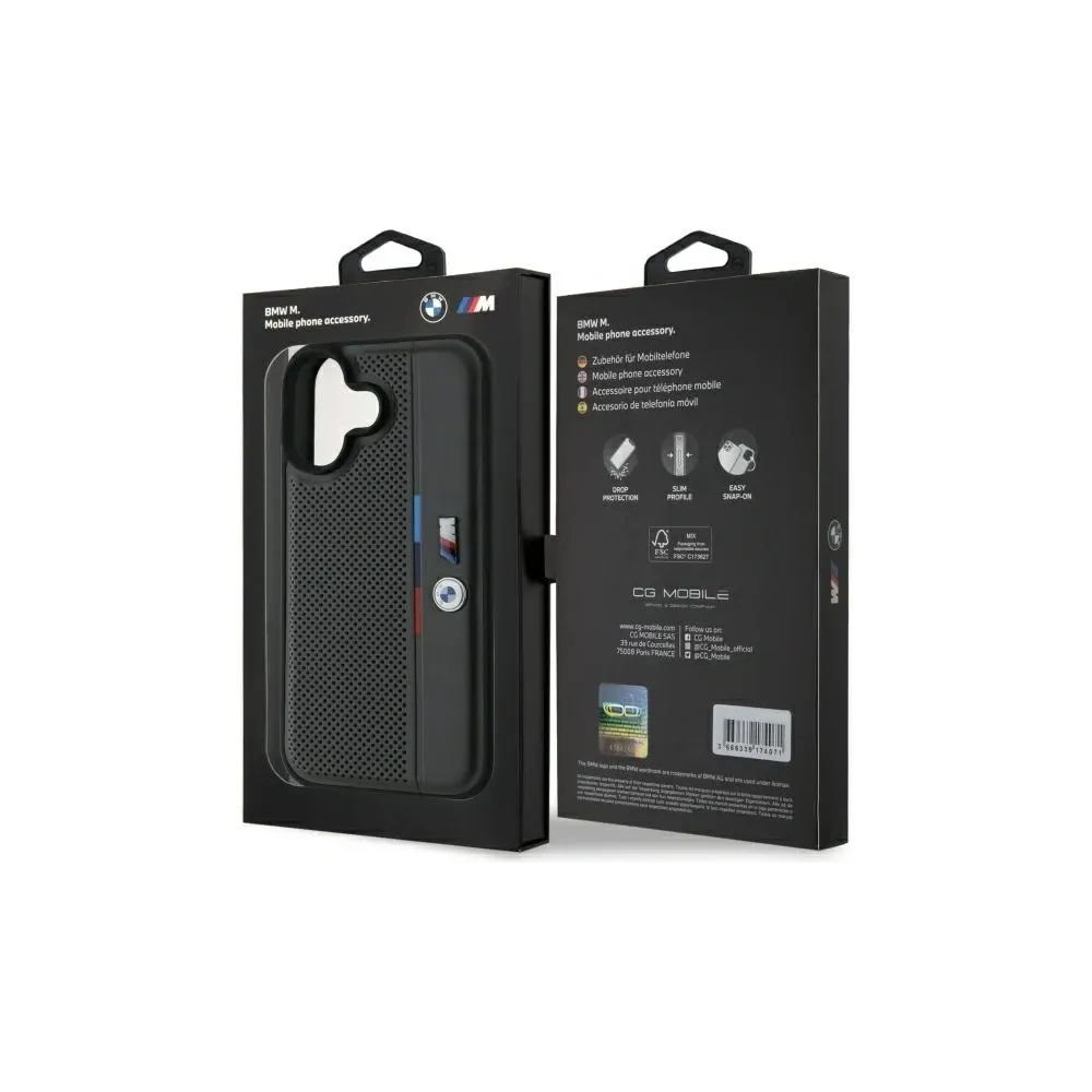 Etui BMW BMHCP16S23PUPVA Apple iPhone 16 hardcase M Perforated Tricolor Detail Line antracyt/anthracite