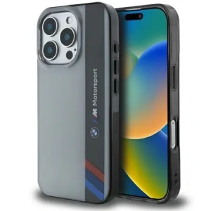 Kup Etui BMW BMHCP16X23HTFEG Apple iPhone 16 Pro Max hardcase Motorsport IML Vertical Stripe szary/grey - BMW758 - {ean13} - Sklep Home Screen
