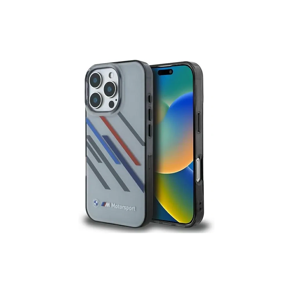 Etui BMW BMHCP16X23HTRAG Apple iPhone 16 Pro Max hardcase Motorsport IML Random Stripes szary/grey
