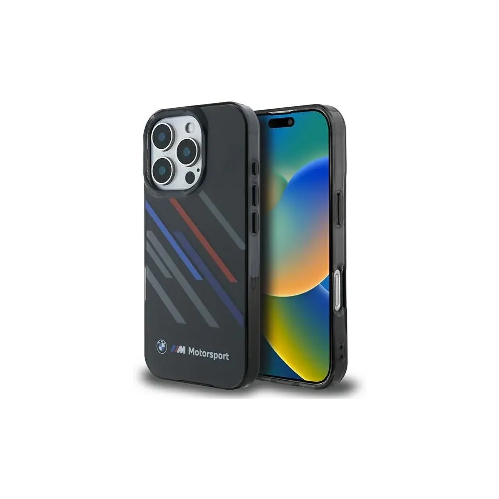 Etui BMW BMHCP16X23HTRAK Apple iPhone 16 Pro Max hardcase Motorsport IML Random Stripes czarny/black