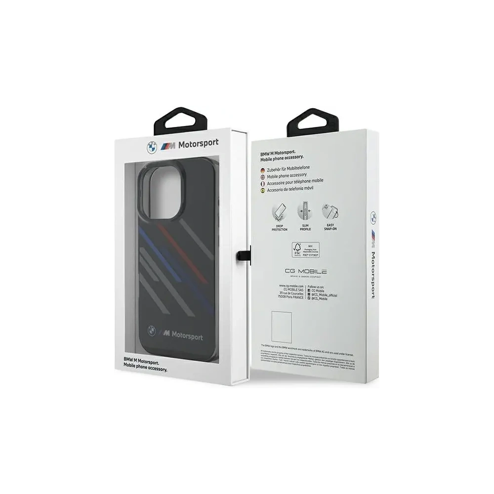 Etui BMW BMHCP16X23HTRAK Apple iPhone 16 Pro Max hardcase Motorsport IML Random Stripes czarny/black