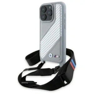 Kup Etui BMW BMHCP16X23PSCCG Apple iPhone 16 Pro Max hardcase M Edition Carbon Stripe & Strap szary/grey - BMW762 - {ean13} - Sklep Home Screen