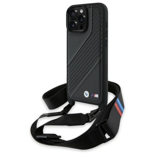 Kup BMW BMHCP16X23PSCCK Apple iPhone 16 Pro Max Hardcase M Edition Carbon Stripe & Strap schwarz - BMW763 - {ean13} - Sklep Home Screen