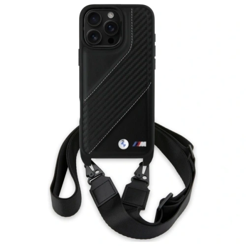 Kup BMW BMHCP16X23PSCCK Apple iPhone 16 Pro Max Hardcase M Edition Carbon Stripe & Strap schwarz - BMW763 - {ean13} - Sklep Home Screen
