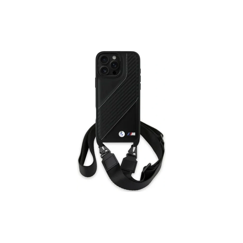 Etui BMW BMHCP16X23PSCCK Apple iPhone 16 Pro Max hardcase M Edition Carbon Stripe & Strap czarny/black
