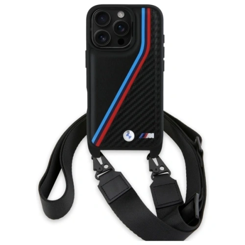 Kup Etui BMW BMHCP16X23PSVTK Apple iPhone 16 Pro Max hardcase M Edition Carbon Tricolor Lines & Strap černý/black - BMW764 - {ean13} - Sklep Home Screen