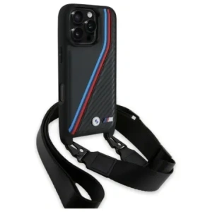 Kup Etui BMW BMHCP16X23PSVTK Apple iPhone 16 Pro Max hardcase M Edition Carbon Tricolor Lines & Strap czarny/black - BMW764 - {ean13} - Sklep Home Screen