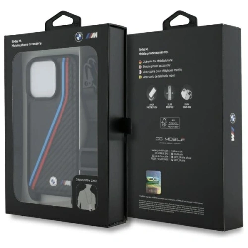 Kup Etui BMW BMHCP16X23PSVTK Apple iPhone 16 Pro Max hardcase M Edition Carbon Tricolor Lines & Strap černý/black - BMW764 - {ean13} - Sklep Home Screen
