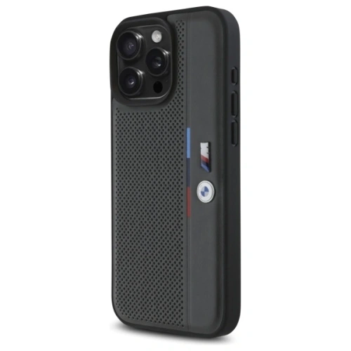 Buy BMW BMHCP16X23PUPVA Apple iPhone 16 Pro Max hardcase M Perforated Tricolor Detail Line anthracite - BMW765 - {ean13} - Home Screen Store Europe