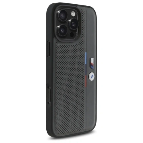 Buy BMW BMHCP16X23PUPVA Apple iPhone 16 Pro Max hardcase M Perforated Tricolor Detail Line anthracite - BMW765 - {ean13} - Home Screen Store Europe
