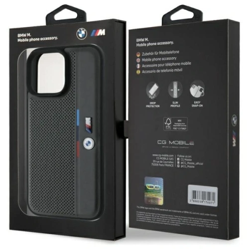 Buy BMW BMHCP16X23PUPVA Apple iPhone 16 Pro Max hardcase M Perforated Tricolor Detail Line anthracite - BMW765 - {ean13} - Home Screen Store Europe