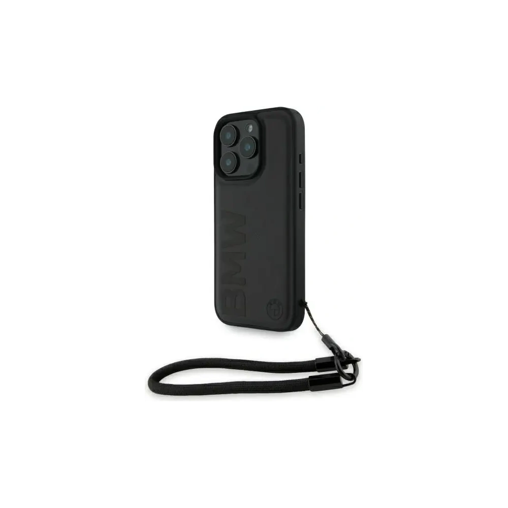 Etui BMW BMHCP16X23RMRLK Apple iPhone 16 Pro Max hardcase Signature Leather Wordmark Cord czarny/black