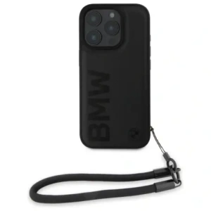 Buy BMW BMHCP16X23RMRLK Apple iPhone 16 Pro Max hardcase Signature Leather Wordmark Cord black - BMW768 - {ean13} - Home Screen Store Europe