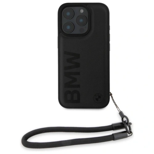 Buy BMW BMHCP16X23RMRLK Apple iPhone 16 Pro Max hardcase Signature Leather Wordmark Cord black - BMW768 - {ean13} - Home Screen Store Europe