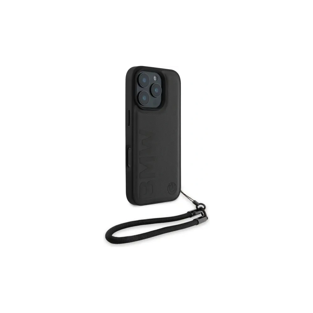 Etui BMW BMHCP16X23RMRLK Apple iPhone 16 Pro Max hardcase Signature Leather Wordmark Cord czarny/black