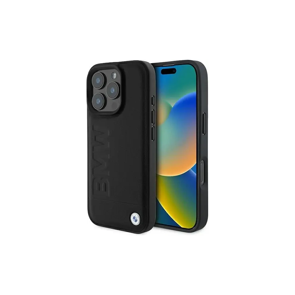 Etui BMW BMHCP16XSLLBK Apple iPhone 16 Pro Max hardcase Leather Hot Stamp czarny/black