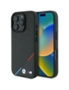 BMW BMHMP16L23PUDTK Apple iPhone 16 Pro kemény tok M Carbon Tricolor Line MagSafe fekete