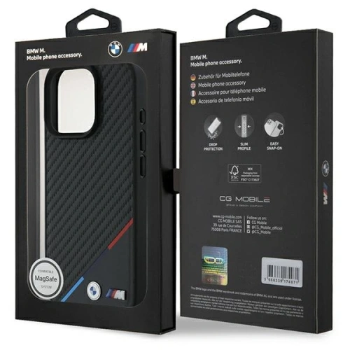 Kup Etui BMW BMHMP16L23PUDTK Apple iPhone 16 Pro hardcase M Carbon Tricolor Line MagSafe černý/black - BMW774 - {ean13} - Sklep Home Screen