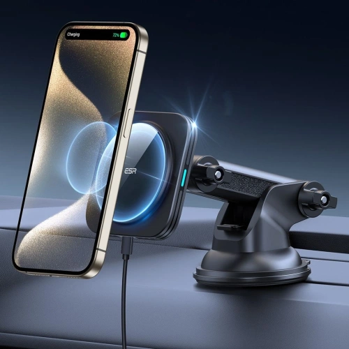 Kup Uchwyt samochodowy na kokpit / szybę z ładowarką indukcyjną ESR Halolock Magnetic Magsafe Dashboard Car Mount Wireless Charger Qi2 15W Black - ESR869 - {ean13} - Sklep Home Screen