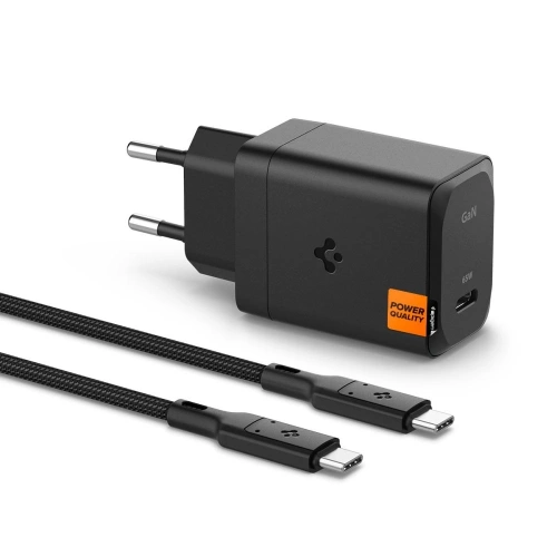 Kup Spigen Arcstation Pro GaN-651 USB-C Netzwerk-Ladegerät 65W + USB-C-Kabel Schwarz - SPN16566 - {ean13} - Sklep Home Screen