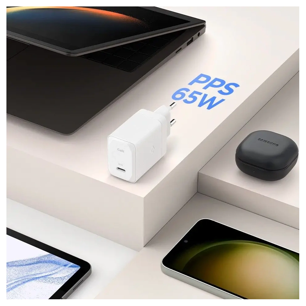 Ładowarka sieciowa Spigen Arcstation Pro GaN-651 USB-C Network Charger 65W + USB-C Cable Black