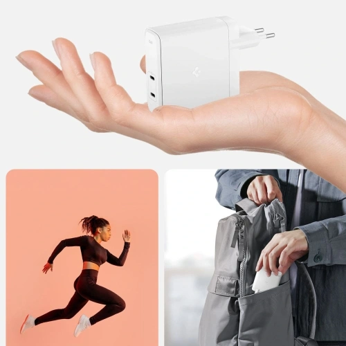 Kup Síťová nabíječka Spigen Arcstation Pro GaN-1402 2xUSB-C Síťová nabíječka 140W Bílá - SPN16567 - {ean13} - Sklep Home Screen