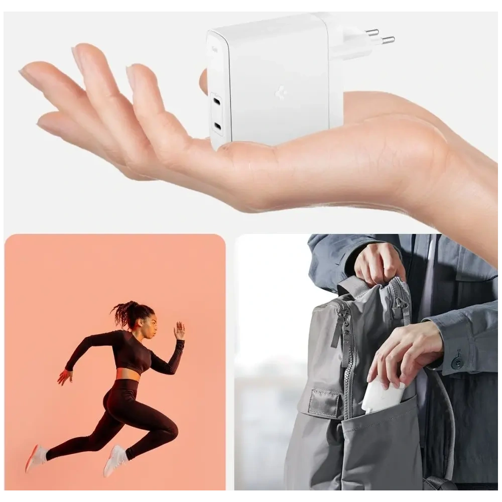 Ładowarka sieciowa Spigen Arcstation Pro GaN-1402 2xUSB-C Network Charger 140W White