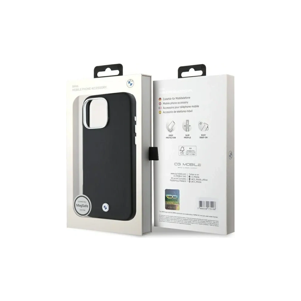 Etui BMW BMHMP16L23PUFWK Apple iPhone 16 Pro hardcase Sign Full Wrapped Metal MagSafe czarny/black