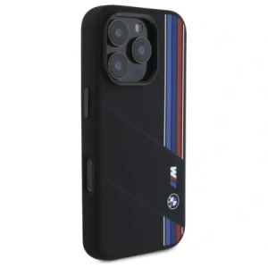 Kup Etui BMW BMHMP16L23SCUK Apple iPhone 16 Pro hardcase Silicone Cut Tricolor Lines MagSafe czarny/black - BMW777 - {ean13} - Sklep Home Screen